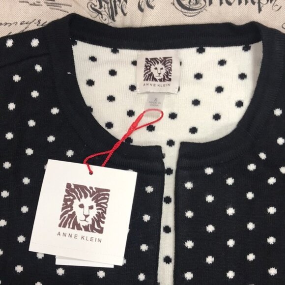 Anne Klein Dot Jacquard Cardigan - Picture 4 of 9